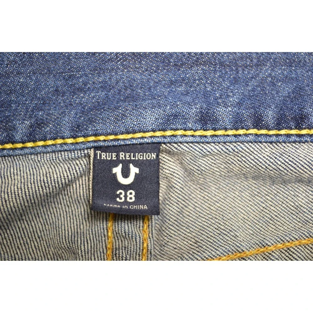 True Religion Geno Relaxed Jeans Distressed Denim Size 38 Men's Vintage Y2K Logo